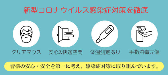 新型コロナウイルス感染症対策、衛生面対策等